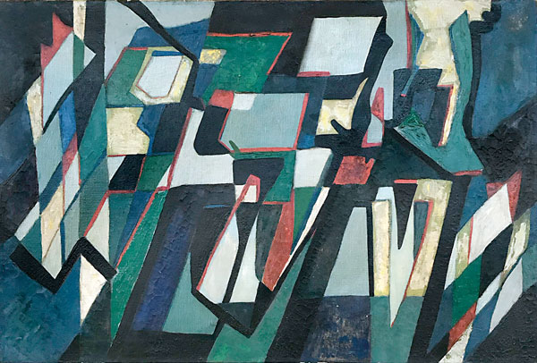 Lygia Clark Untitled, 1952 Oil on canvas 54.5 x 81.5 cm Joâo Sattamini Collection on loan to the Museu de Arte Contemporânea de Niterói © Courtesy of “The World of Lygia Clark” Cultural Association X.2019.187