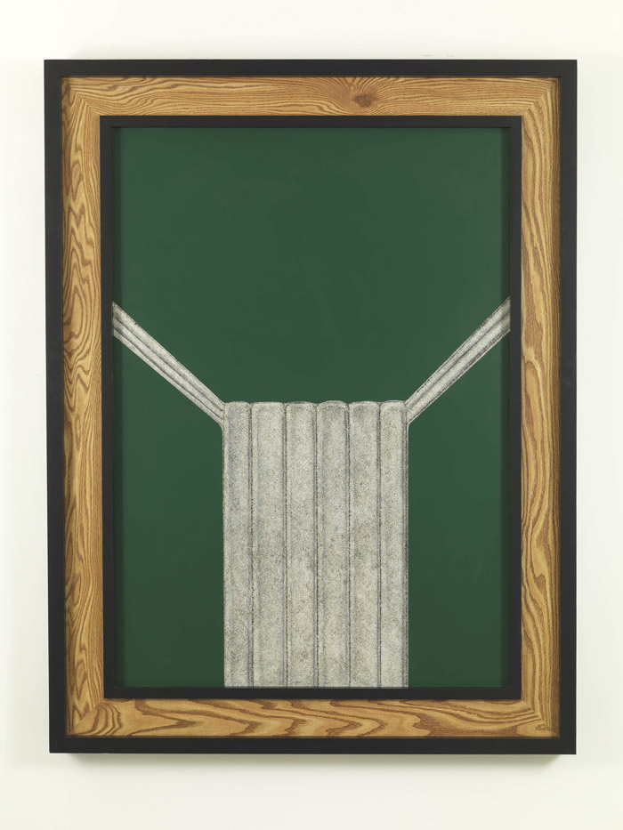 Richard Artschwager Weave (Green), 1991  Acrylic and Celotex on panel 171,2 x 131 x 9 cm  Courtesy Galleria Alfonso Artiaco, Napoli Photo: Luciano Romano  © Estate of Richard Artschwager, VEGAP, Bilbao, 2020