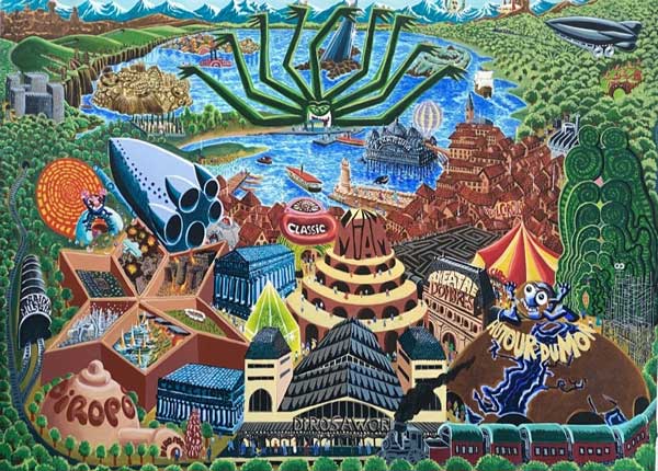 Hervé Di Rosa, Di Rosaworld, 2020. Acrylique sur toile, 215 x 155 cm © Adagp Paris 2026