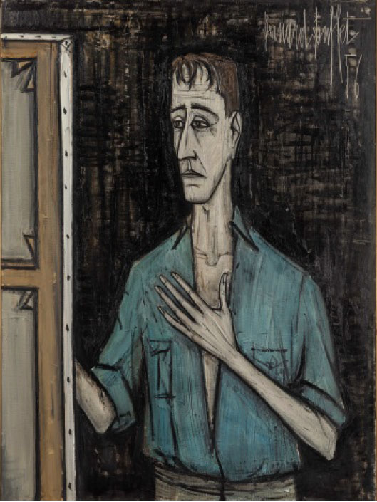 Bernard Buffet Autoportrait sur fond noir, 1956 129,3 x 96,8 cm, huile sur toile Collection Pierre Bergé © dominique Cohas