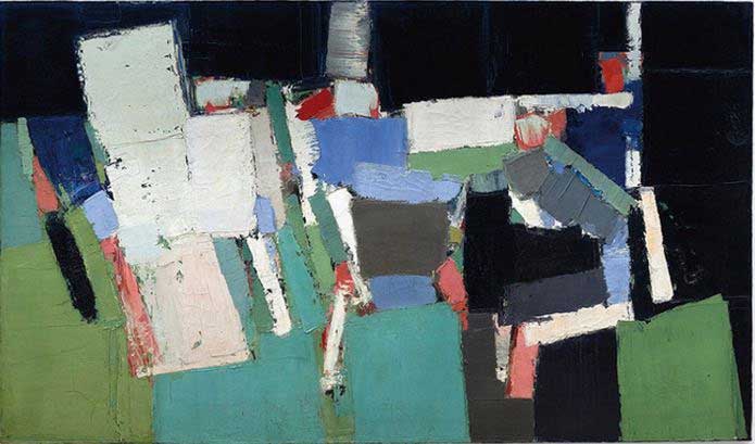 Nicolas de Staël Parc des Princes 1952 Huile sur toile 200 x 350 cm Collection particulière © Adagp, Paris, 2023 / Photo Christie’s