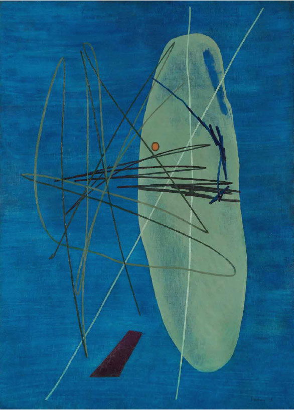 Hans Hartung, T1934-2, 1934 120 x 87 cm Huile sur toile Collection particulière © ADAGP, Paris, 2019