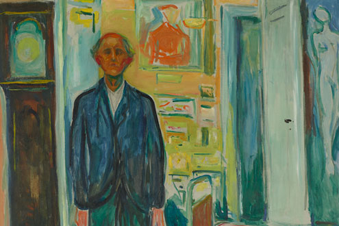 Edvard Munch. Self-Portrait between the Clock and the Bed (detail), 1940-43. Oil on canvas. Munch Museum, Oslo © 2017 Artists Rights Society (ARS), New York. Photo © Munch Museum