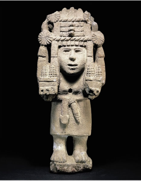 Chicomecoatl, 1325 -1521, Roche volcanique dense de couleur  brun clair, Amérique © musée du quai Branly, photo Daniel Ponsard 