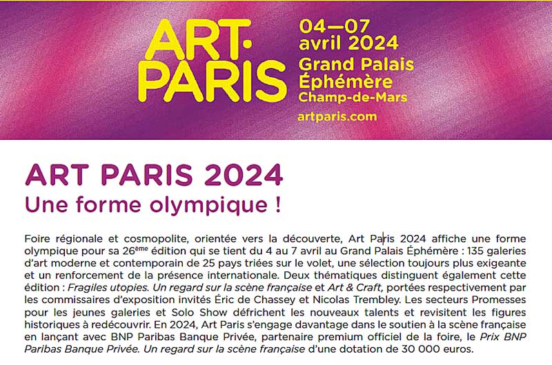 ART PARIS 2024 UNE FORME OLYMPIQUE