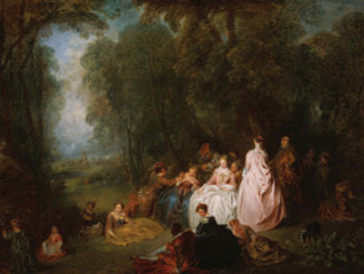 Antoine Watteau et Jean-Baptiste Pater, Fête galante, huile sur bois, 48.6 × 64.5 cm, Chicago, Art Institute, Max and Leola Epstein Collection, inv. 1954.295, © The Art Institute of Chicago