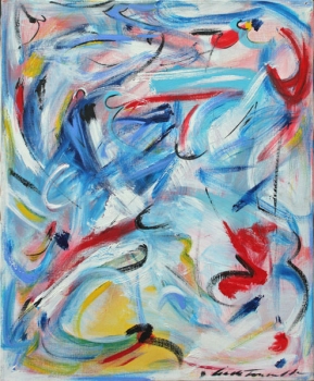 de Fontenelle Lia (1949) composition abstraite 73 x 60 cm